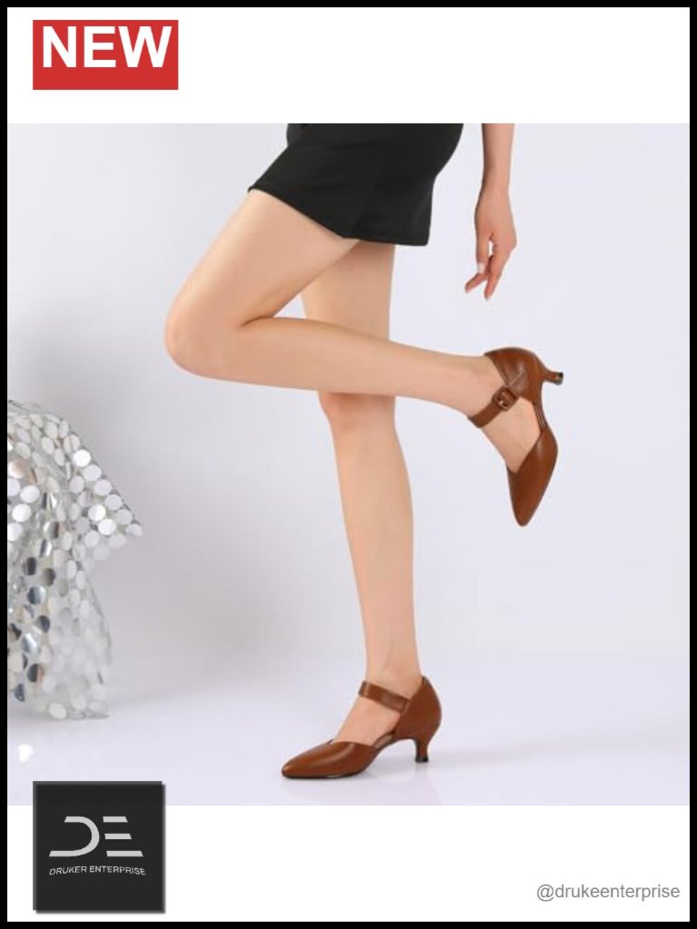 Kitten Heels Pointed Closed Toe Ankle Strap Buckle Slip On Low Heel Pumps